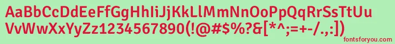 SignikaNegativeSemibold Font – Red Fonts on Green Background