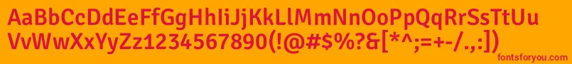 フォントSignikaNegativeSemibold – オレンジの背景に赤い文字