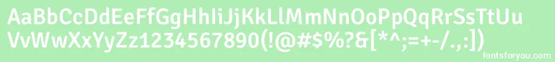 フォントSignikaNegativeSemibold – 緑の背景に白い文字