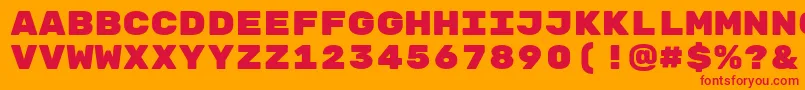 RubikmonooneRegular-fontti – punaiset fontit oranssilla taustalla