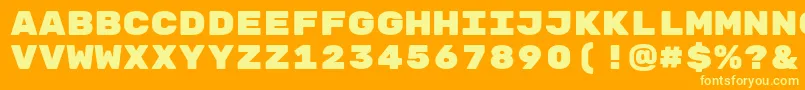 RubikmonooneRegular-Schriftart – Gelbe Schriften auf orangefarbenem Hintergrund