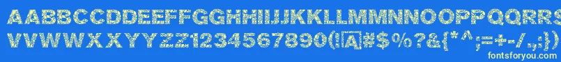 MosaicLeaf Font – Yellow Fonts on Blue Background