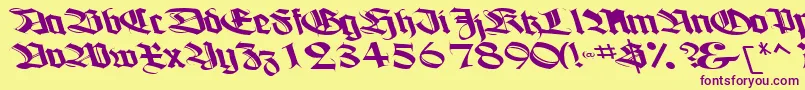 BoogieBoldTtnorm Font – Purple Fonts on Yellow Background