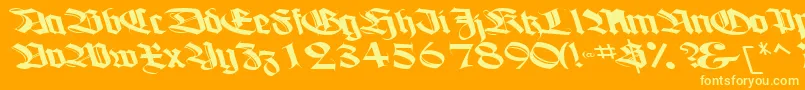 BoogieBoldTtnorm-Schriftart – Gelbe Schriften auf orangefarbenem Hintergrund