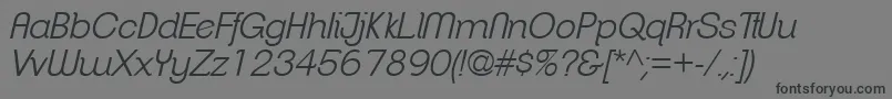 フォントClementepdafLightitalic – 黒い文字の灰色の背景