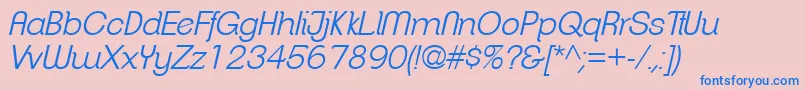 ClementepdafLightitalic Font – Blue Fonts on Pink Background
