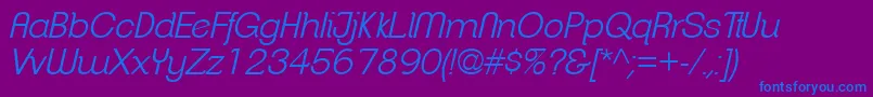 ClementepdafLightitalic-fontti – siniset fontit violetilla taustalla