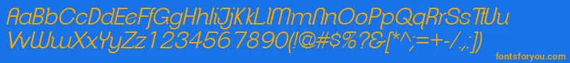 ClementepdafLightitalic Font – Orange Fonts on Blue Background