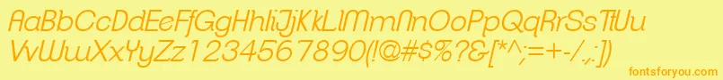 ClementepdafLightitalic Font – Orange Fonts on Yellow Background