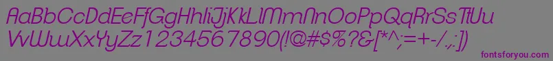 ClementepdafLightitalic Font – Purple Fonts on Gray Background