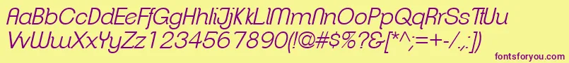 ClementepdafLightitalic Font – Purple Fonts on Yellow Background
