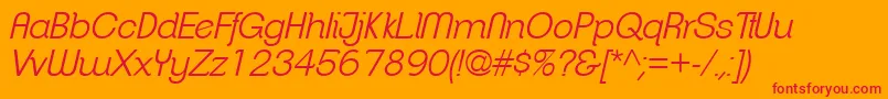 ClementepdafLightitalic Font – Red Fonts on Orange Background