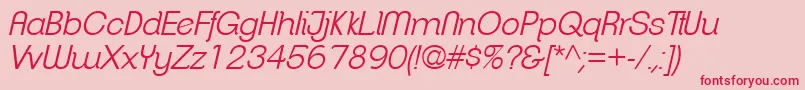 ClementepdafLightitalic Font – Red Fonts on Pink Background