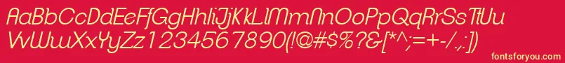 フォントClementepdafLightitalic – 黄色の文字、赤い背景