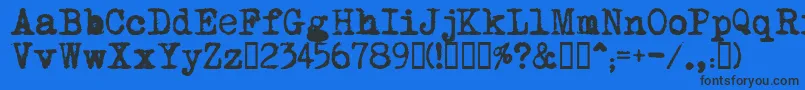 MomВґstypewriter Font – Black Fonts on Blue Background