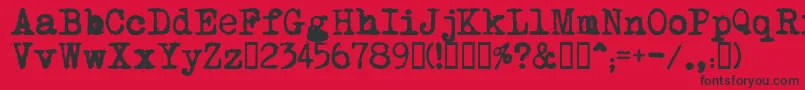 MomВґstypewriter Font – Black Fonts on Red Background