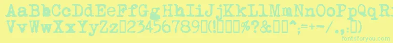 MomВґstypewriter Font – Green Fonts on Yellow Background