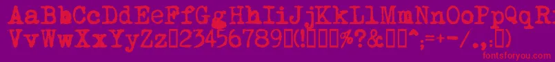 MomВґstypewriter Font – Red Fonts on Purple Background