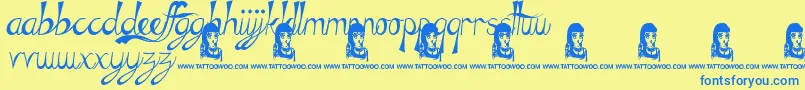 TheGreenLife Font – Blue Fonts on Yellow Background