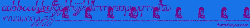 TheGreenLife Font – Purple Fonts on Blue Background