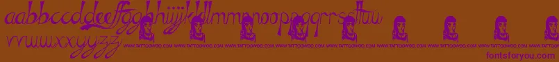 TheGreenLife-Schriftart – Violette Schriften auf braunem Hintergrund