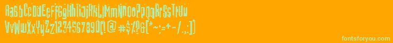 Batmos Font – Green Fonts on Orange Background