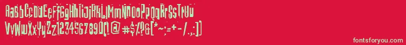 Batmos Font – Green Fonts on Red Background