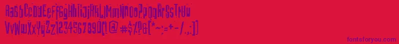 Batmos Font – Purple Fonts on Red Background