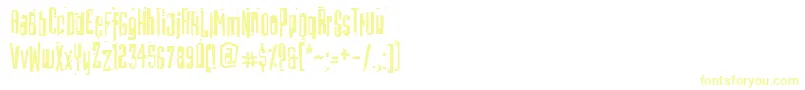 フォントBatmos – 白い背景に黄色の文字