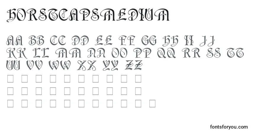 Czcionka HorstcapsMedium – alfabet, cyfry, specjalne znaki