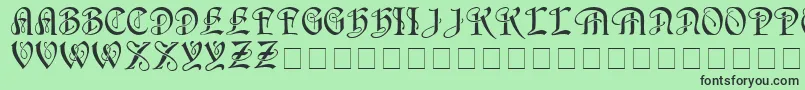 フォントHorstcapsMedium – 緑の背景に黒い文字