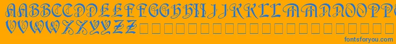HorstcapsMedium Font – Blue Fonts on Orange Background