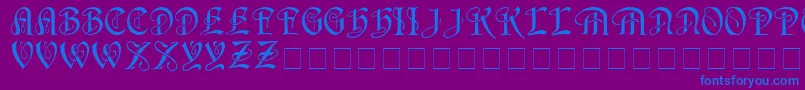 HorstcapsMedium Font – Blue Fonts on Purple Background