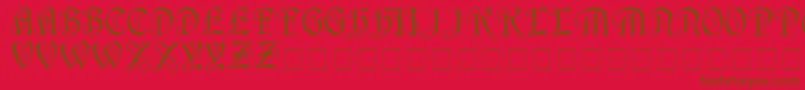 Weitere Informationen zur HorstcapsMedium-Schriftart HorstcapsMedium-Schriftart – Braune Schriften auf rotem Hintergrund