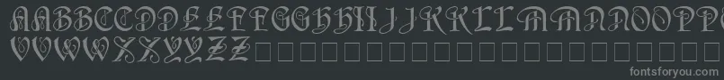 フォントHorstcapsMedium – 黒い背景に灰色の文字