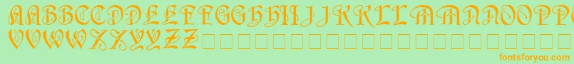 HorstcapsMedium Font – Orange Fonts on Green Background