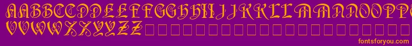 HorstcapsMedium Font – Orange Fonts on Purple Background
