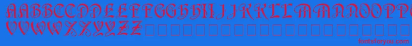 HorstcapsMedium Font – Red Fonts on Blue Background