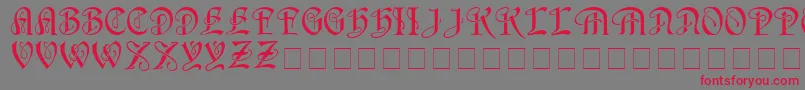 フォントHorstcapsMedium – 赤い文字の灰色の背景