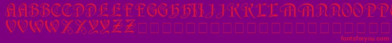 HorstcapsMedium-Schriftart – Rote Schriften auf violettem Hintergrund