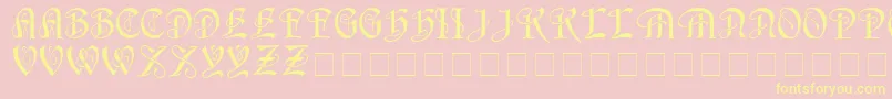 HorstcapsMedium Font – Yellow Fonts on Pink Background