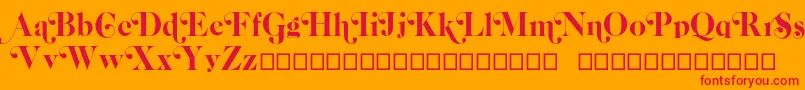 フォントCasloncpswash – オレンジの背景に赤い文字