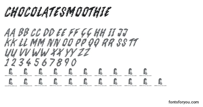 Czcionka ChocolateSmoothie – alfabet, cyfry, specjalne znaki
