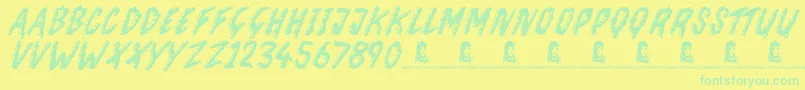 ChocolateSmoothie Font – Green Fonts on Yellow Background