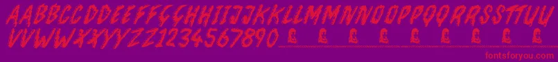 ChocolateSmoothie-Schriftart – Rote Schriften auf violettem Hintergrund