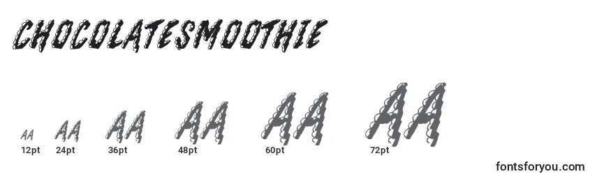Размеры шрифта ChocolateSmoothie