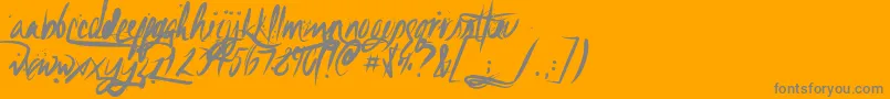 UnfoldingtragTextured-Schriftart – Graue Schriften auf orangefarbenem Hintergrund