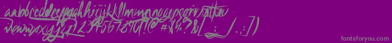 UnfoldingtragTextured-Schriftart – Graue Schriften auf violettem Hintergrund