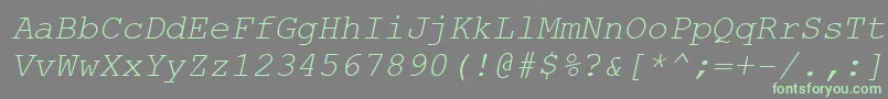CourierNewCeItalic Font – Green Fonts on Gray Background