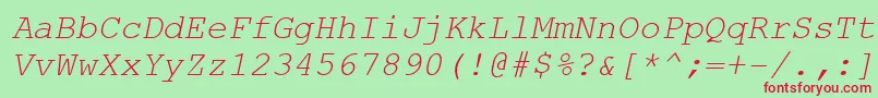 fuente CourierNewCeItalic – Fuentes Rojas Sobre Fondo Verde